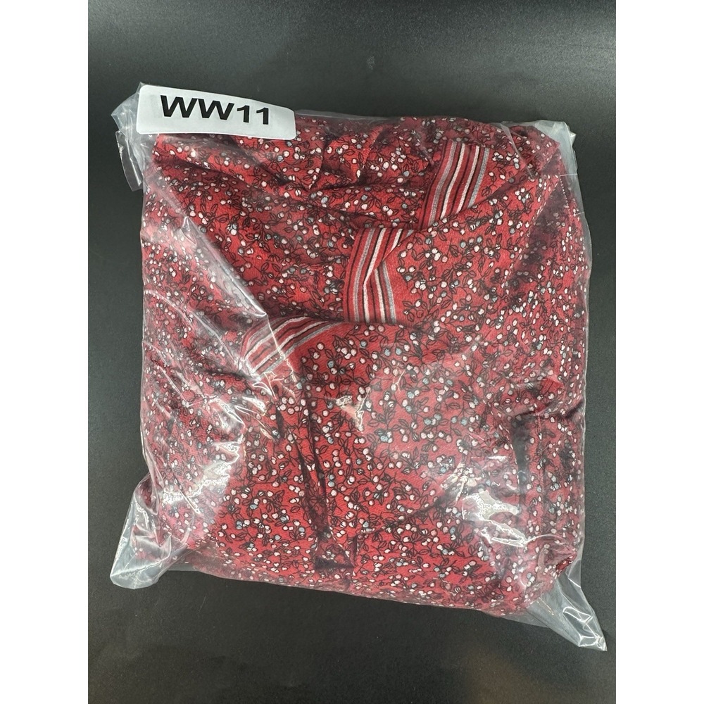 Max Studio Red Floral Boho Maxi Dress L Smocked Waist Tiered Cottagecore WW11 - Picture 13 of 13